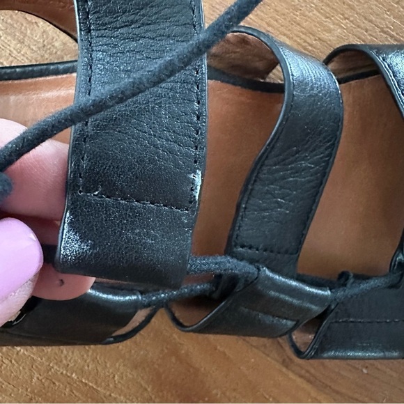 L’Amour Des Pieds Digbee Black Leather Lace-Up Gladiator Sandals Size 9 - Picture 10 of 15